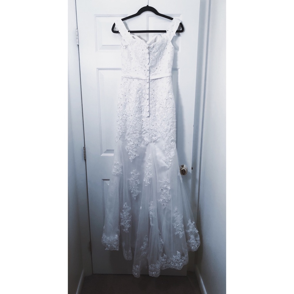 Off the Shoulder Lace Embellished Wedding Gown 💕 - Picture 3 of 10